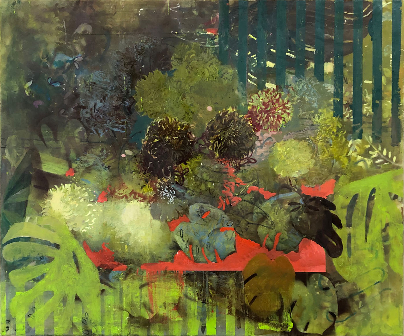 Garten 2020, 100 x 121 cm, Oil on Canvas, Uta Reinhardt